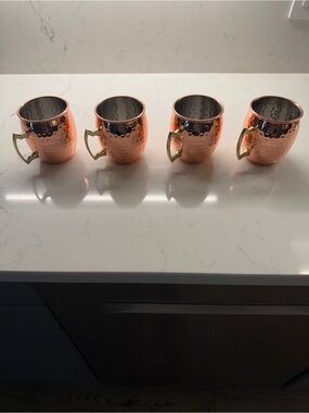 “Dash of That” Hammered Copper Moscow Mule Mugs - Set of 4 New w/o Box